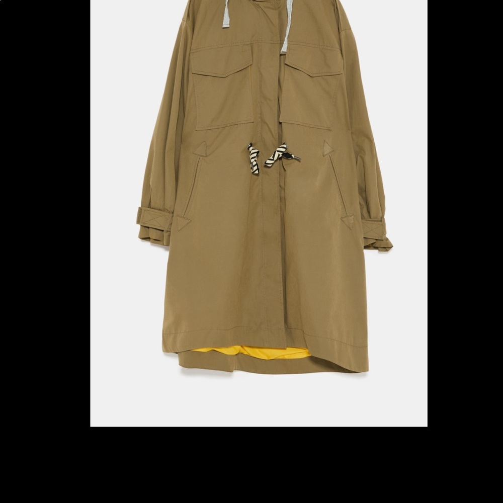 Worn twice Zara hooded trench coat - Picture 6 of 10